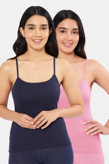 Buy Amante Cotton Camisole (Pack of 2) - Midnight Wild Rose